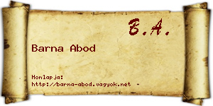 Barna Abod névjegykártya